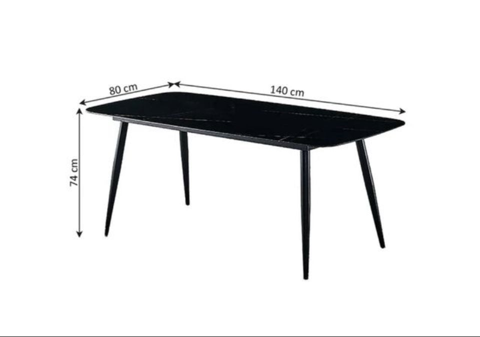 Mesa cristal templado 140 y 6 sillas