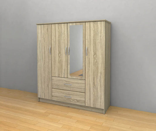 Armario de Dormitorio DN 4 Puertas, con Espejo