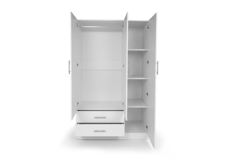 Armario W 3 Puertas con Espejo Blanco