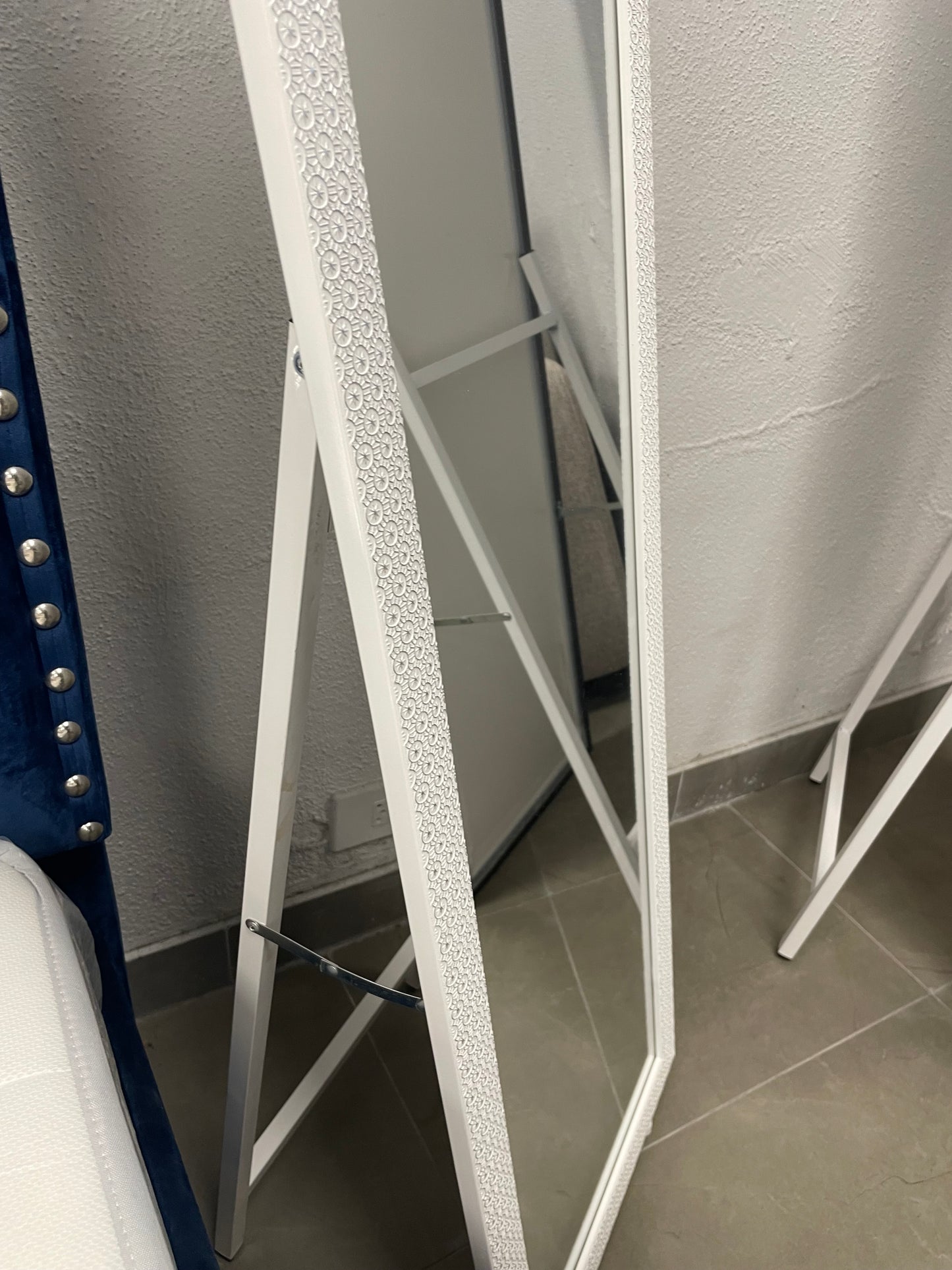 Espejo rectangular de Pie 003 white