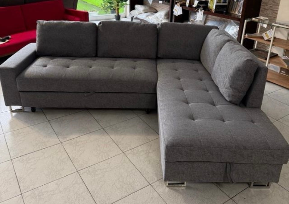 Sofa Cama Chaise Longue Febe 242cm. Rinconera, con Arcón