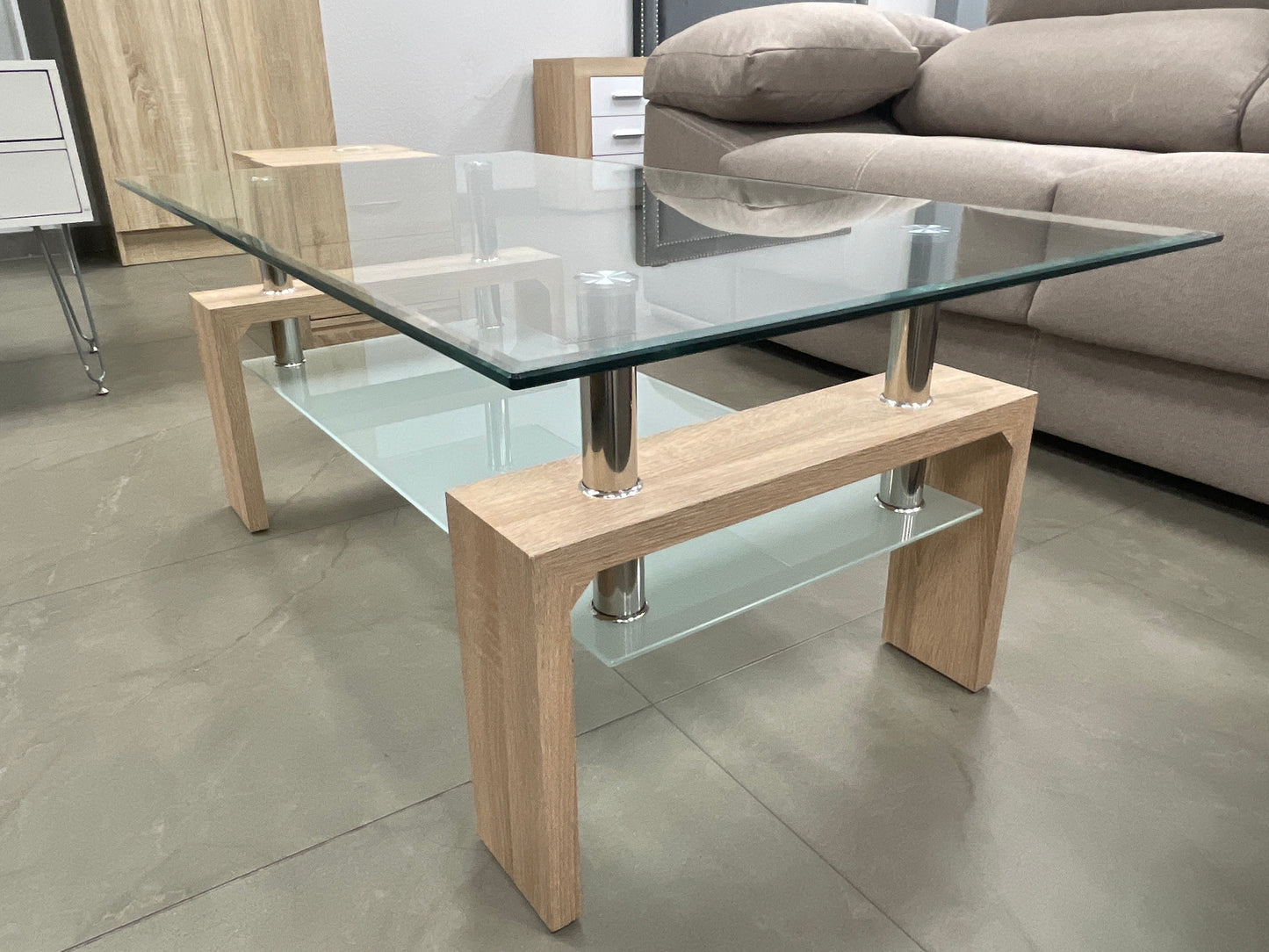 Mesa de Centro de Cristal Templado Missouri