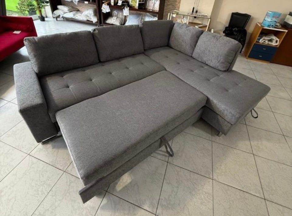 Sofa Cama Chaise Longue Febe 242cm. Rinconera, con Arcón