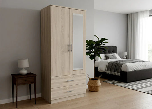 Armario W 2 Puertas 2 Cajones, con Espejo Cambria