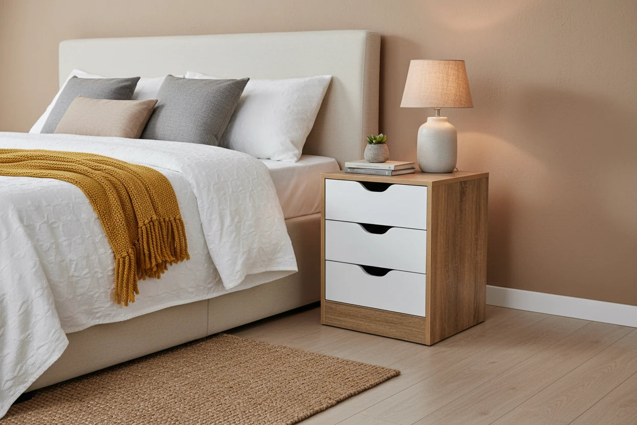 Mesita de Noche Trillo 3 Cajones