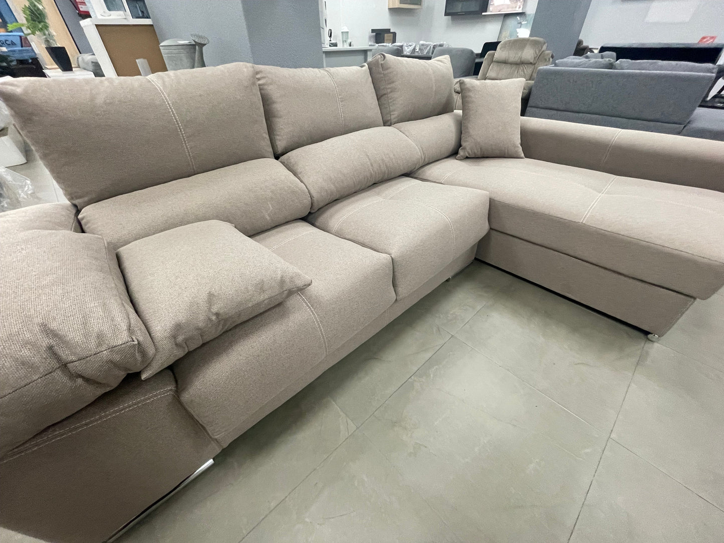 Sofa Chaise Longue Copi Reclinable, +2 pufs