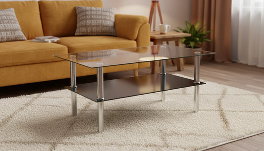 Mesa de Centro de Cristal Templado 2 Niveles