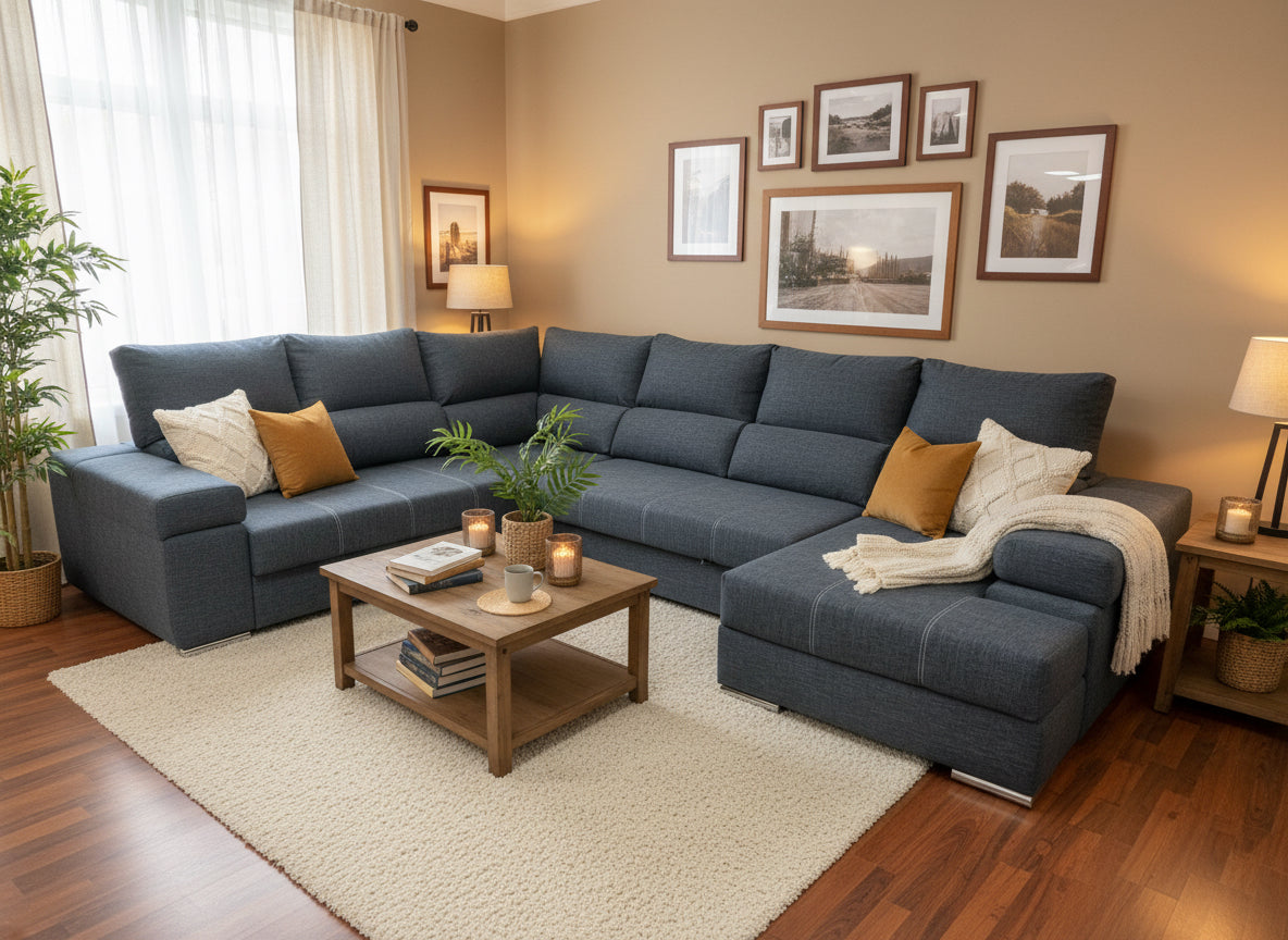 Mega Sofa Cama Chaise Longue Rinconera Italia 345cm