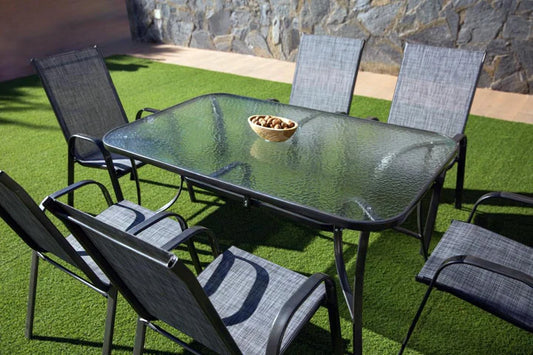 Mesa rectangular de Cristal Templado