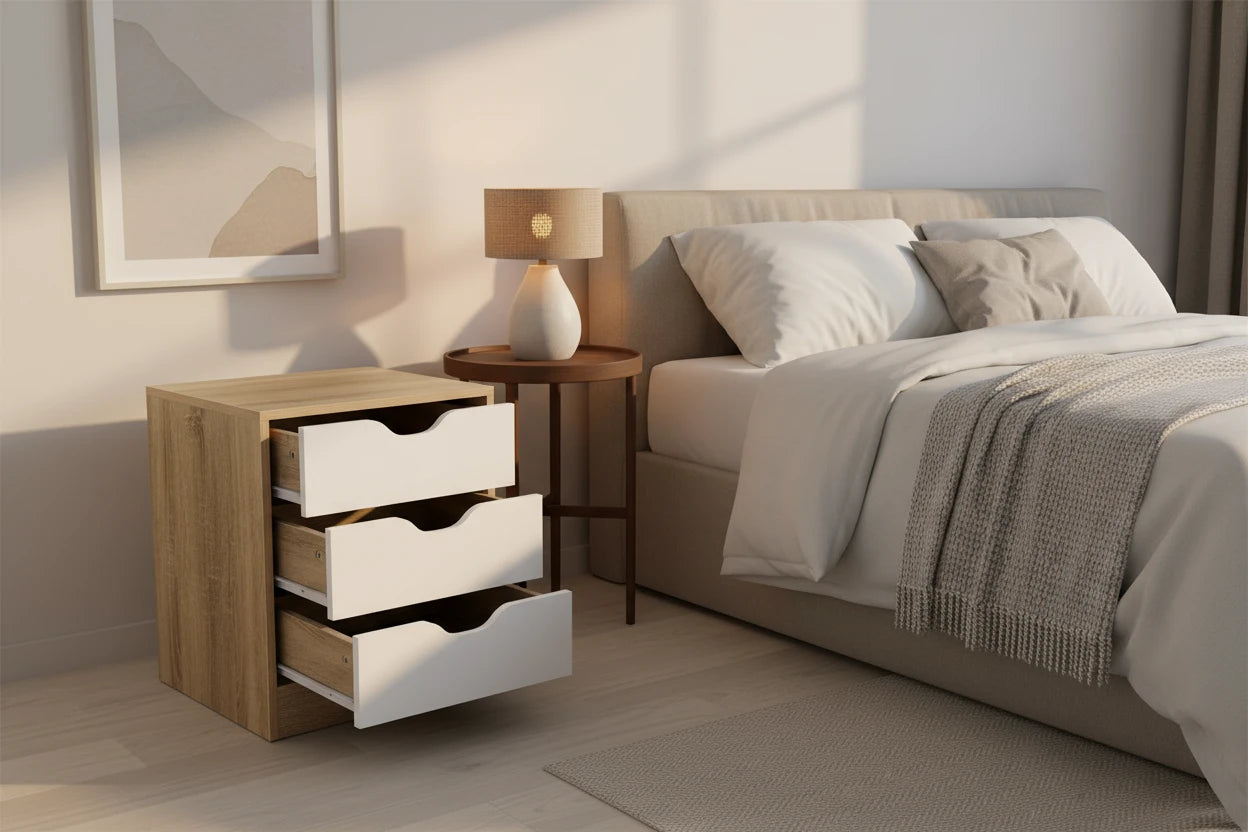 Mesita de Noche Trillo 3 Cajones