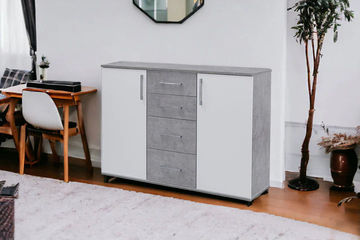 Comoda Aparador Joana 2 Puertas y 4 Cajones