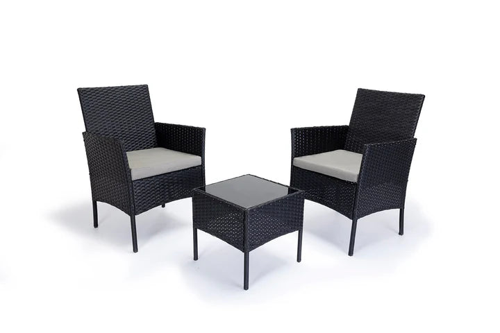 Conjunto jardín - 2 sillones + mesa ratán