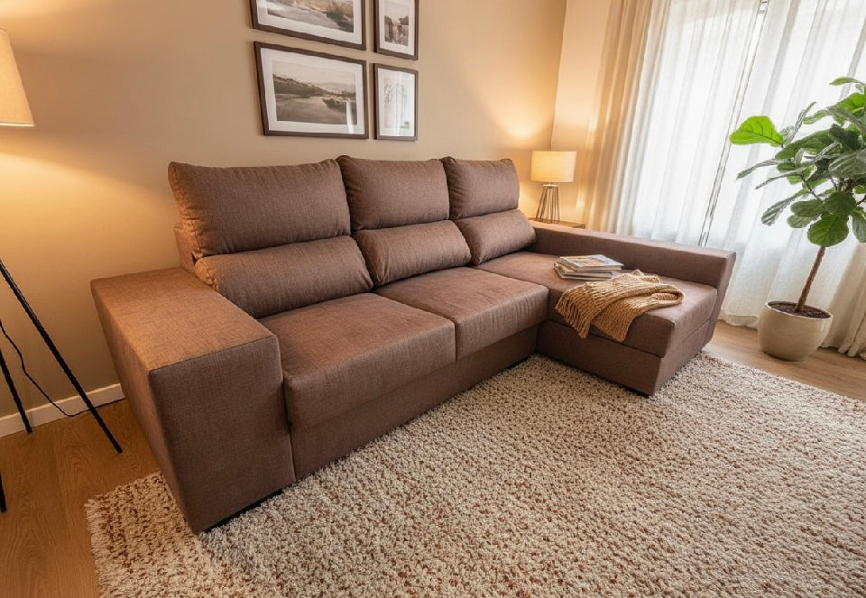 Sofá Setúbal con chaise longue a la derecha