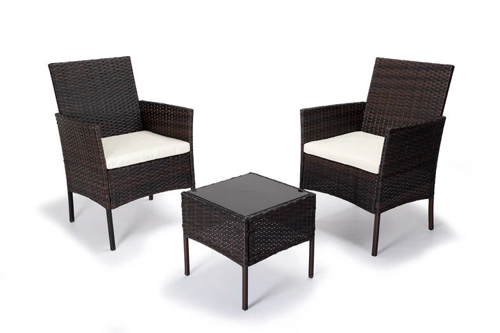 Conjunto jardín - 2 sillones + mesa ratán