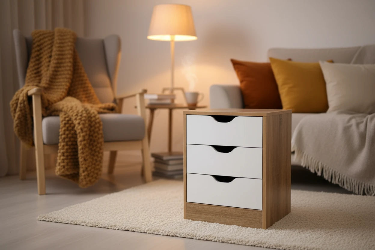 Mesita de Noche Trillo 3 Cajones