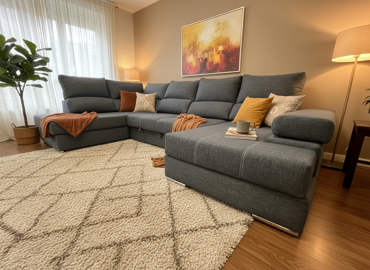 Mega Sofa Cama Chaise Longue Rinconera Italia 345cm