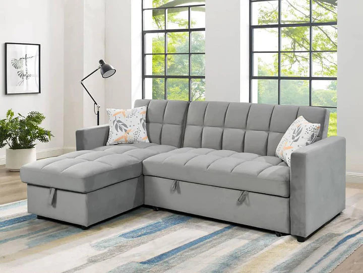 Sofá chaise longue Kris con arcón y cama