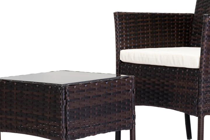 Conjunto jardín - 2 sillones + mesa ratán