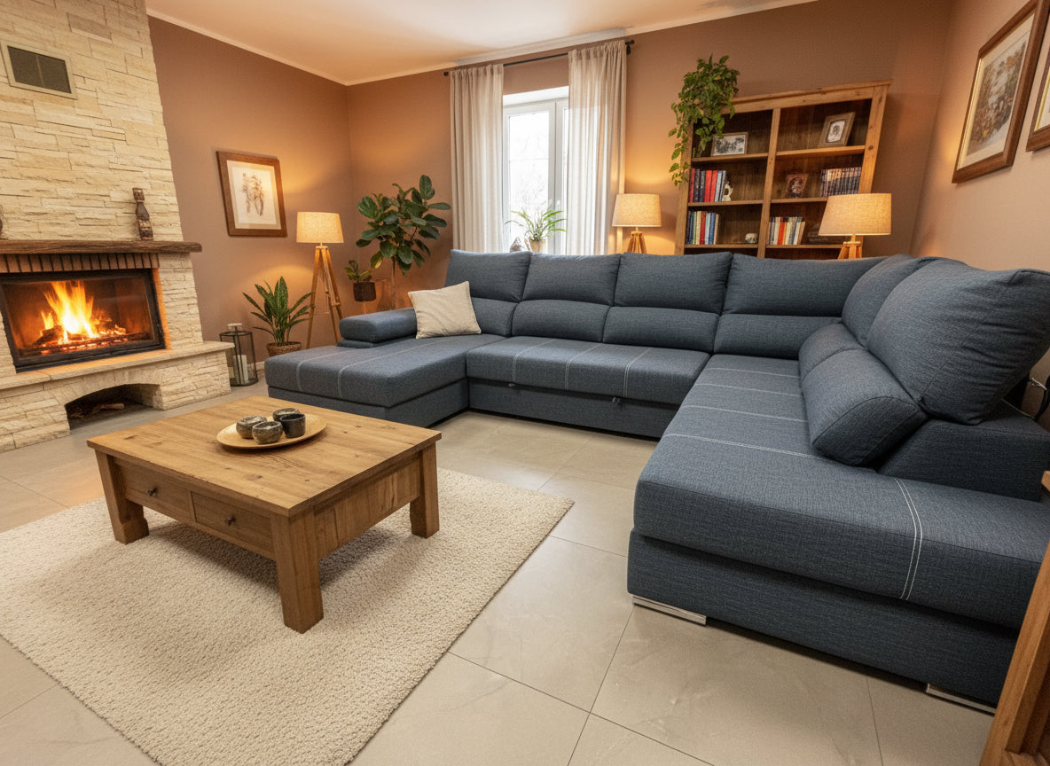 Mega Sofa Cama Chaise Longue Rinconera Italia 345cm