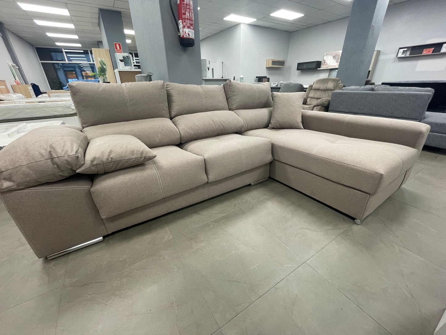 Sofa Chaise Longue Copi Reclinable, +2 pufs