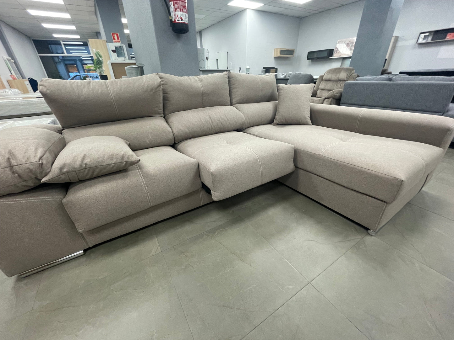 Sofa Chaise Longue Copi Reclinable, +2 pufs