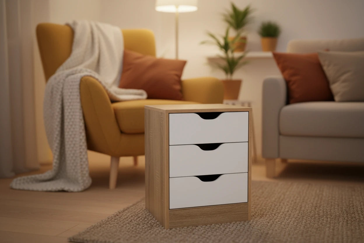 Mesita de Noche Trillo 3 Cajones