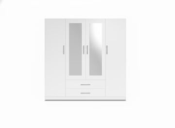 Armario W 4 Puertas con 2 Espejos Blanco