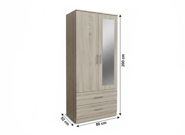 Armario W 2 Puertas 2 Cajones, con Espejo Cambria
