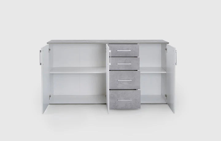 Comoda Aparador Joana 3 Puertas y 4 Cajones