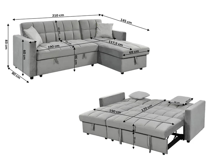 Sofa Cama Chaise Longue Kris
