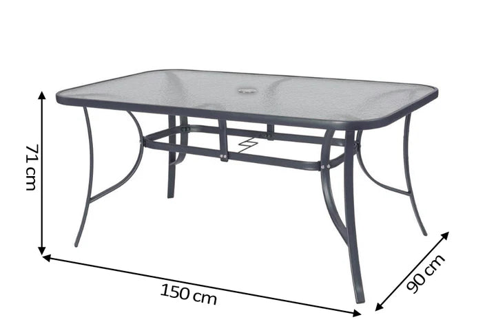 Mesa rectangular de Cristal Templado