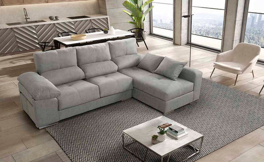 Sofa Chaise Longue Copi Reclinable, +2 pufs