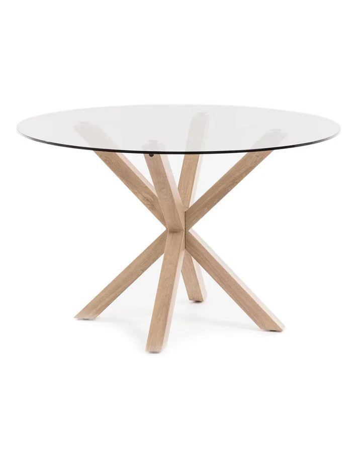 Mesa Redonda de Cristal Templado Aurora 120cm. Comedor o Cocina